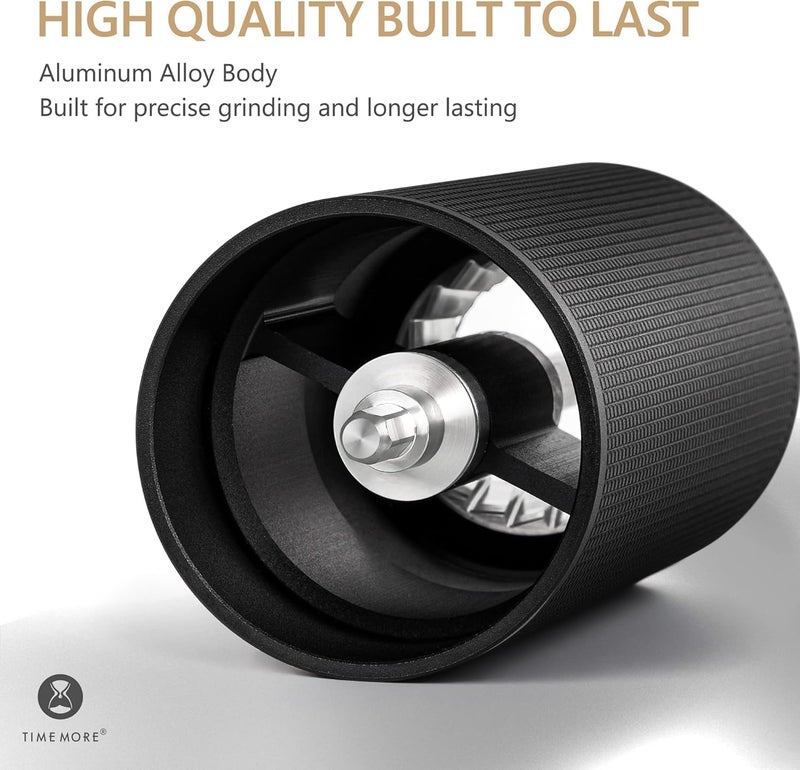 TIMEMORE Chestnut C3S PRO Manual Coffee Grinder - Compact with Foldable Handle, Adjustable Stainless Steel S2C Conical Burr for Espresso, French Press & More, Portable Coffee Grinder (Black) - Image 3